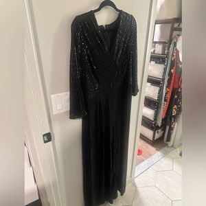 City chic black sequin jumpsuit